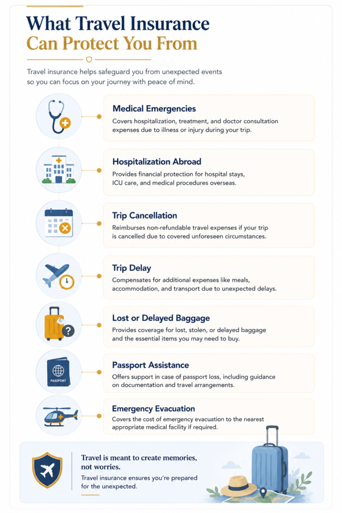 What travel insurance protects you from